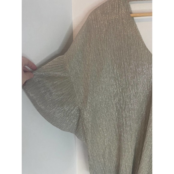 Vanessa Virginia Anthropologie Women's Med Oversized Metallic Shimmer Blouse - Picture 4 of 6